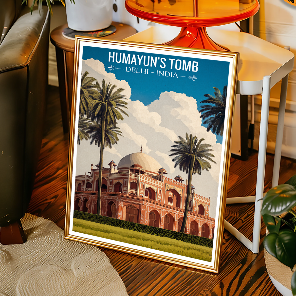 Humayun's Tomb - Delhi - Travel Wall Art Print Poster - Art Print - Travel Art Poster