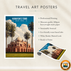 Humayun's Tomb - Delhi - Travel Wall Art Print Poster - Art Print - Travel Art Poster