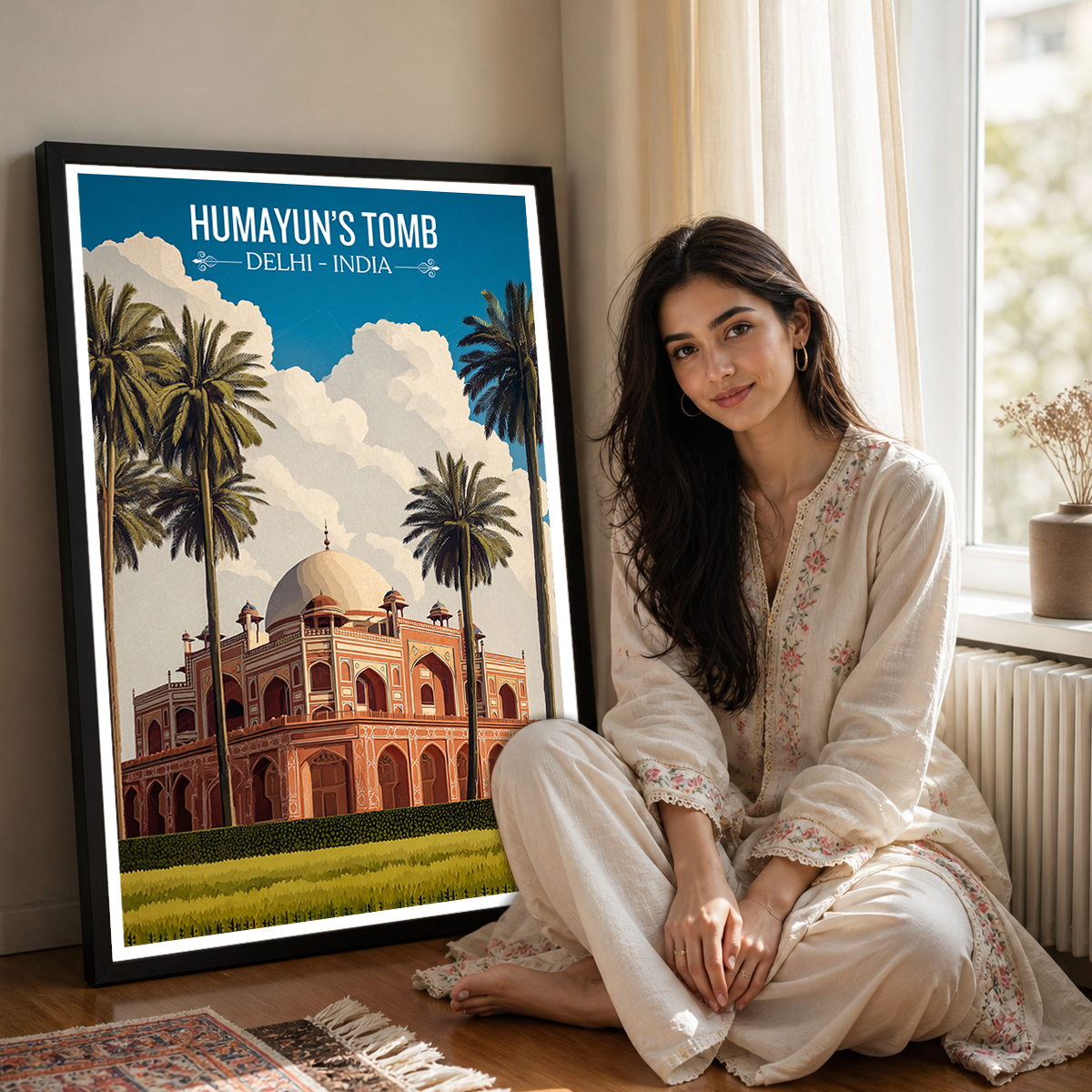 Humayun's Tomb - Delhi - Travel Wall Art Print Poster - Art Print - Travel Art Poster