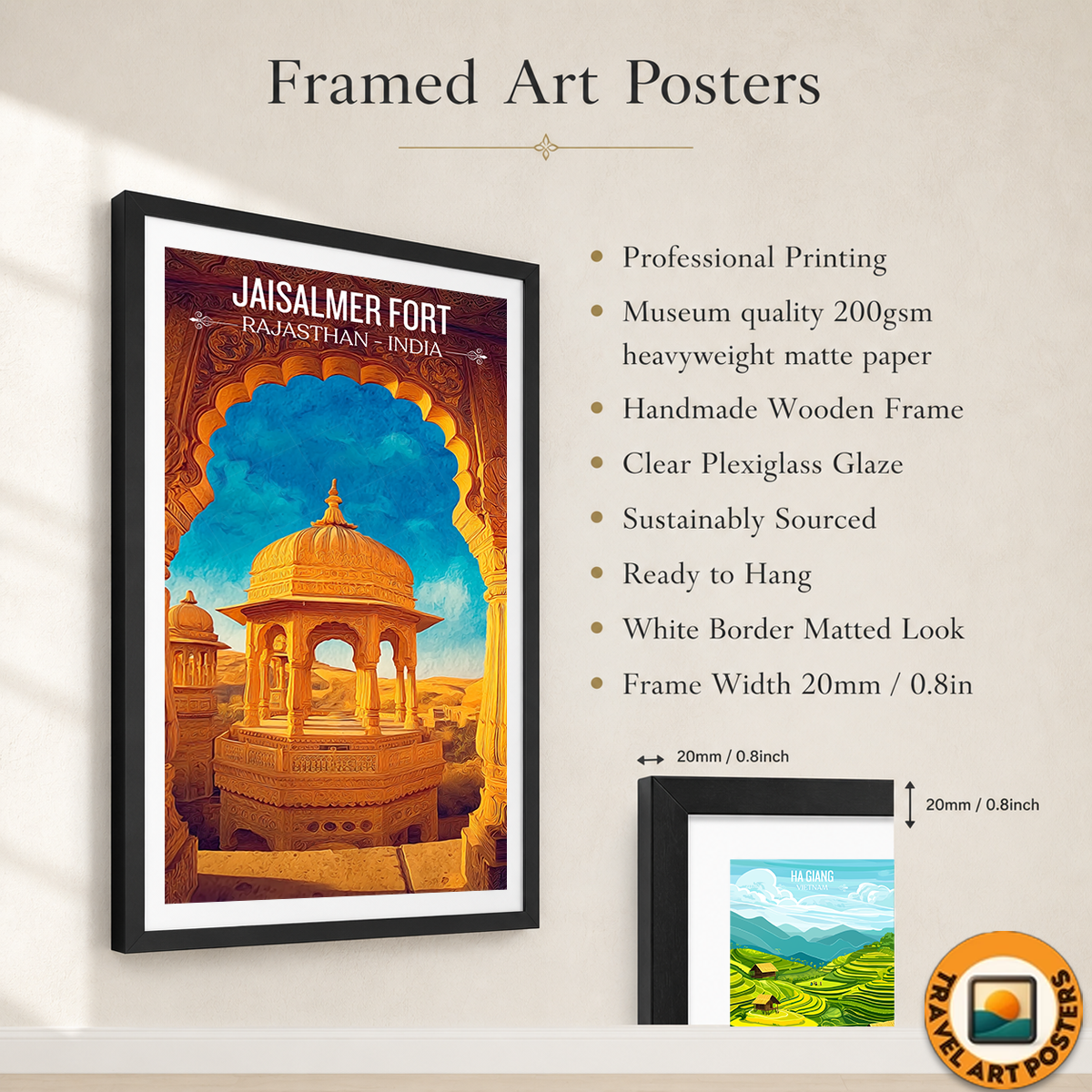 Jaisalmer Fort Sonar Qila Sonargarh - Rajasthan - Travel Wall Art Print Poster - Art Print - Travel Art Poster