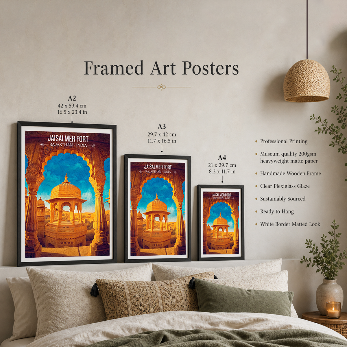 Jaisalmer Fort Sonar Qila Sonargarh - Rajasthan - Travel Wall Art Print Poster - Art Print - Travel Art Poster