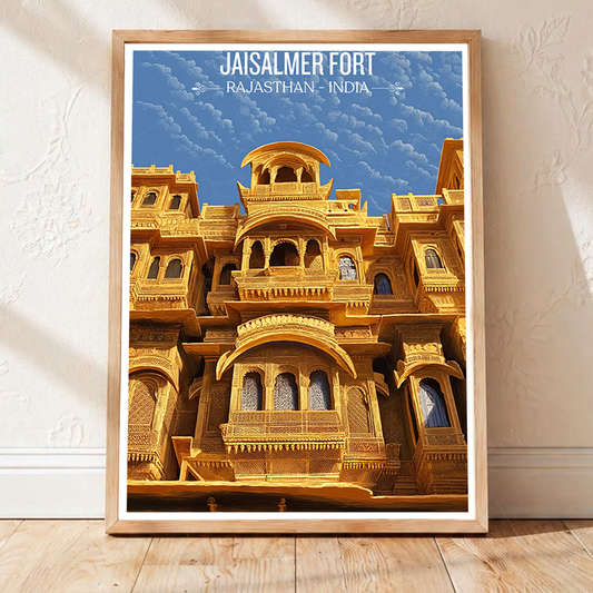 Jaisalmer Golden Fortress - Rajasthan - Travel Wall Art Print Poster - Art Print - Travel Art Poster