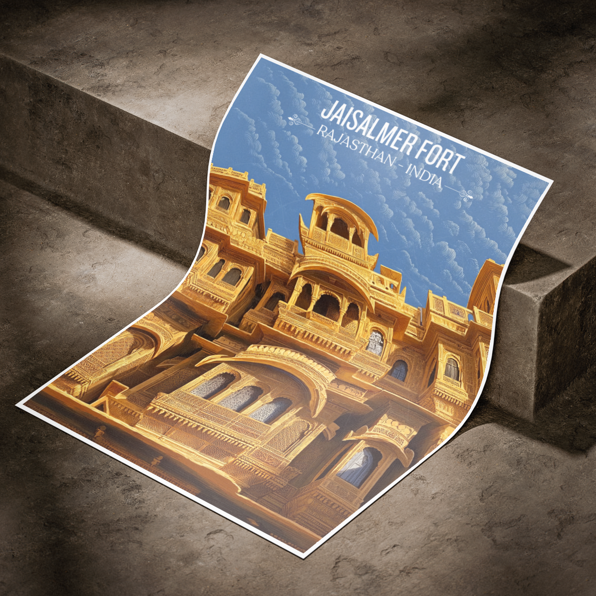 Jaisalmer Golden Fortress - Rajasthan - Travel Wall Art Print Poster - Art Print - Travel Art Poster