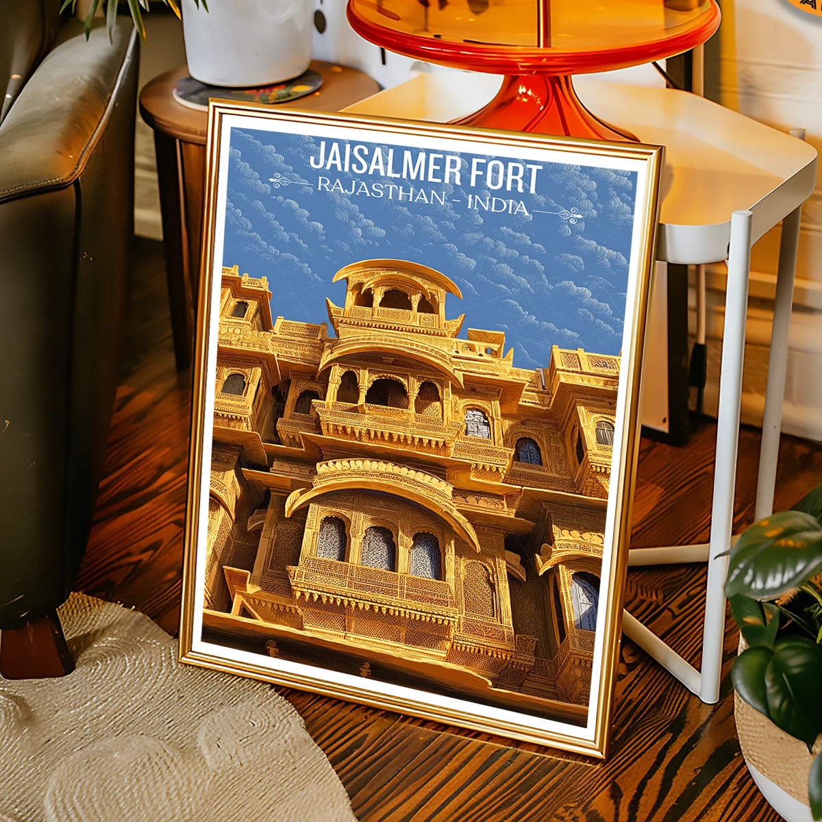 Jaisalmer Golden Fortress - Rajasthan - Travel Wall Art Print Poster - Art Print - Travel Art Poster
