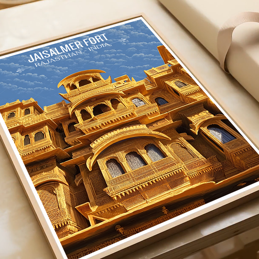 Jaisalmer Golden Fortress - Rajasthan - Travel Wall Art Print Poster - Art Print - Travel Art Poster