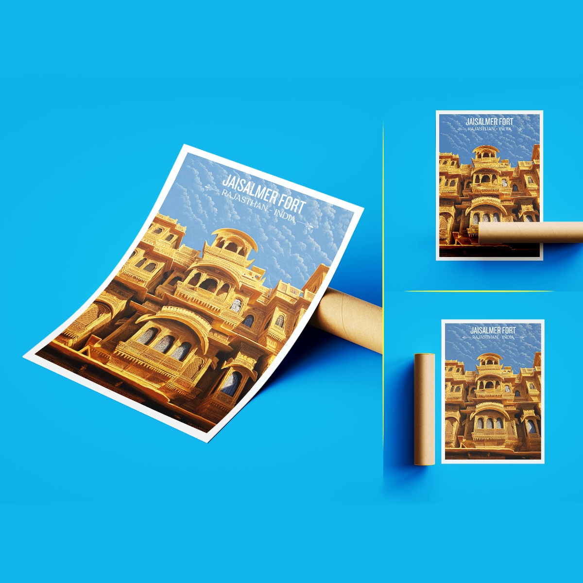 Jaisalmer Golden Fortress - Rajasthan - Travel Wall Art Print Poster - Art Print - Travel Art Poster
