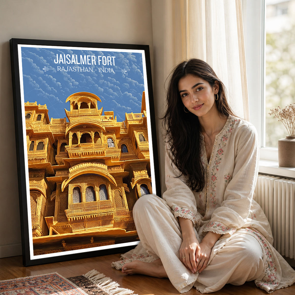 Jaisalmer Golden Fortress - Rajasthan - Travel Wall Art Print Poster - Art Print - Travel Art Poster