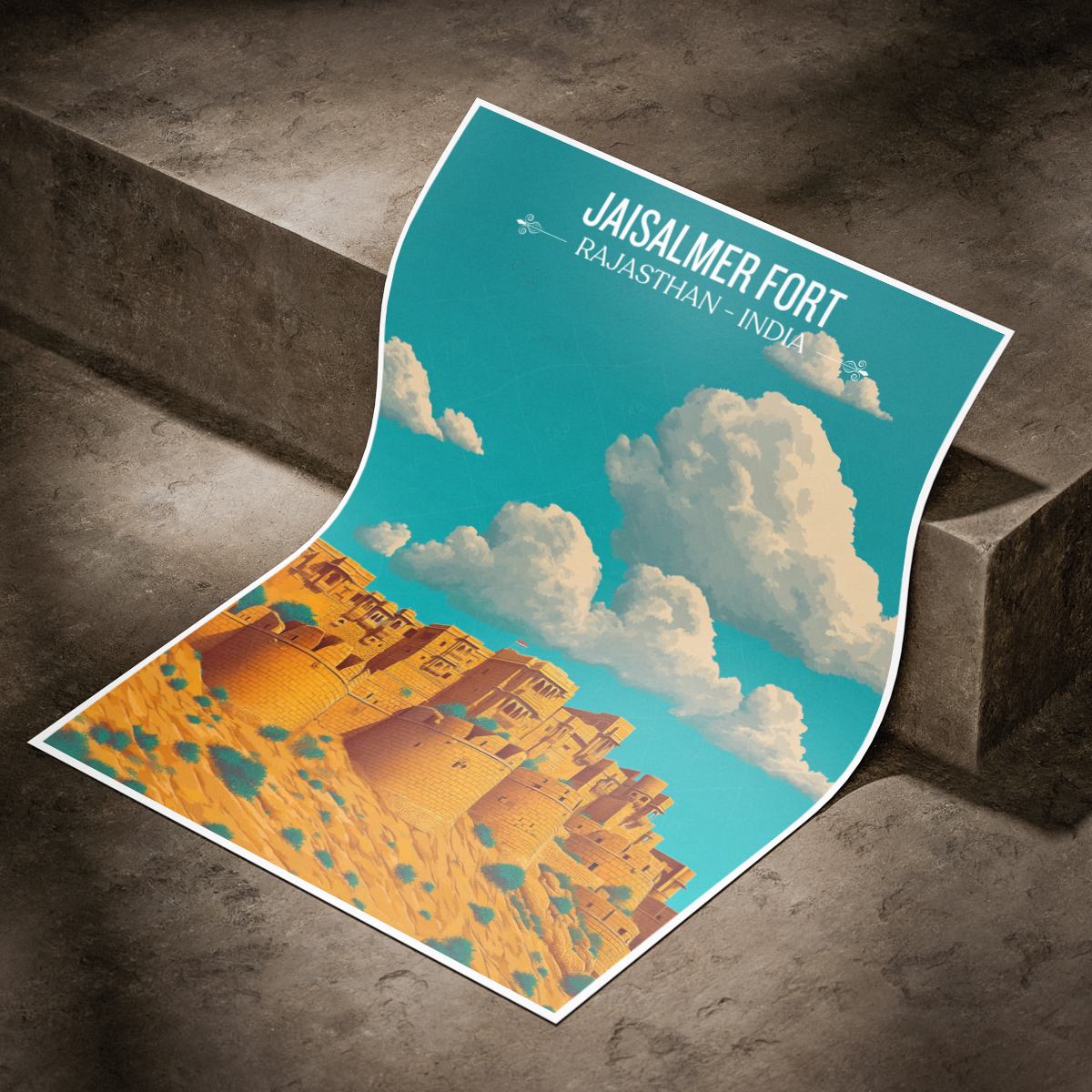 Jaisalmer Fort - Rajasthan - Travel Wall Art Print Poster - Art Print - Travel Art Poster