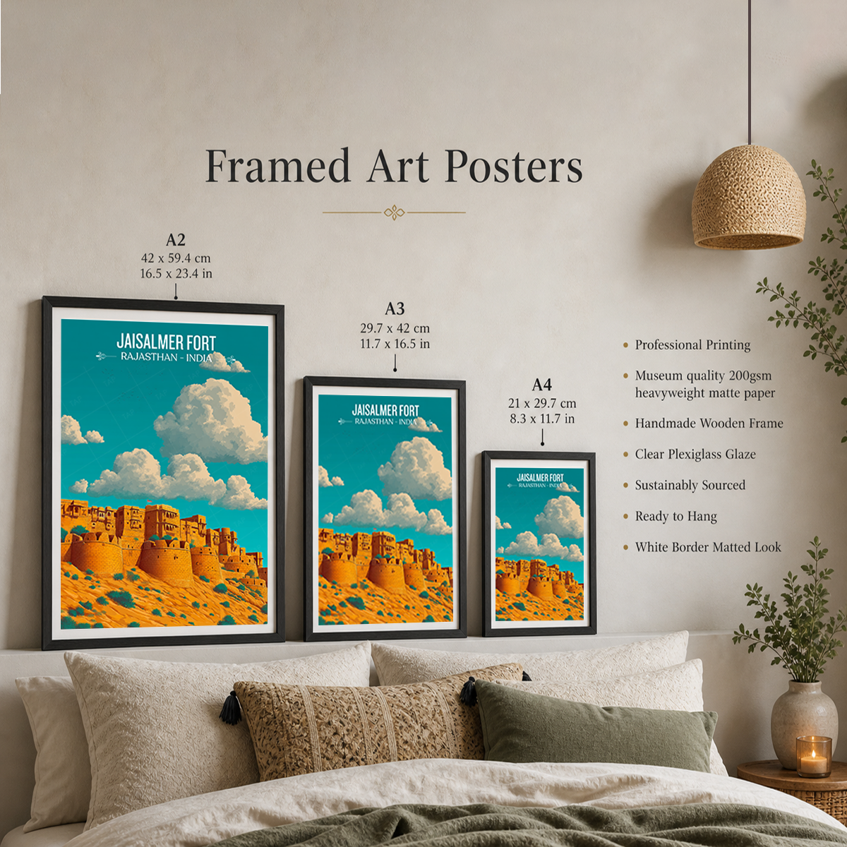 Jaisalmer Fort - Rajasthan - Travel Wall Art Print Poster - Art Print - Travel Art Poster
