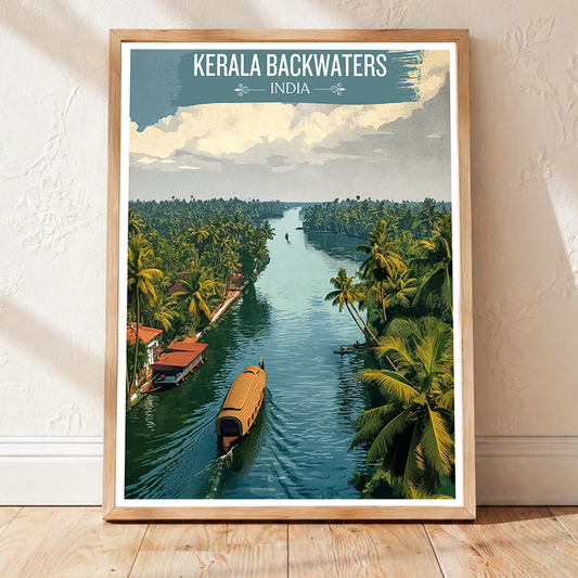 Kerala Backwaters - India - Travel Wall Art Print Poster - Art Print - Travel Art Poster