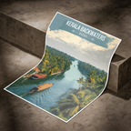 Kerala Backwaters - India - Travel Wall Art Print Poster - Art Print - Travel Art Poster