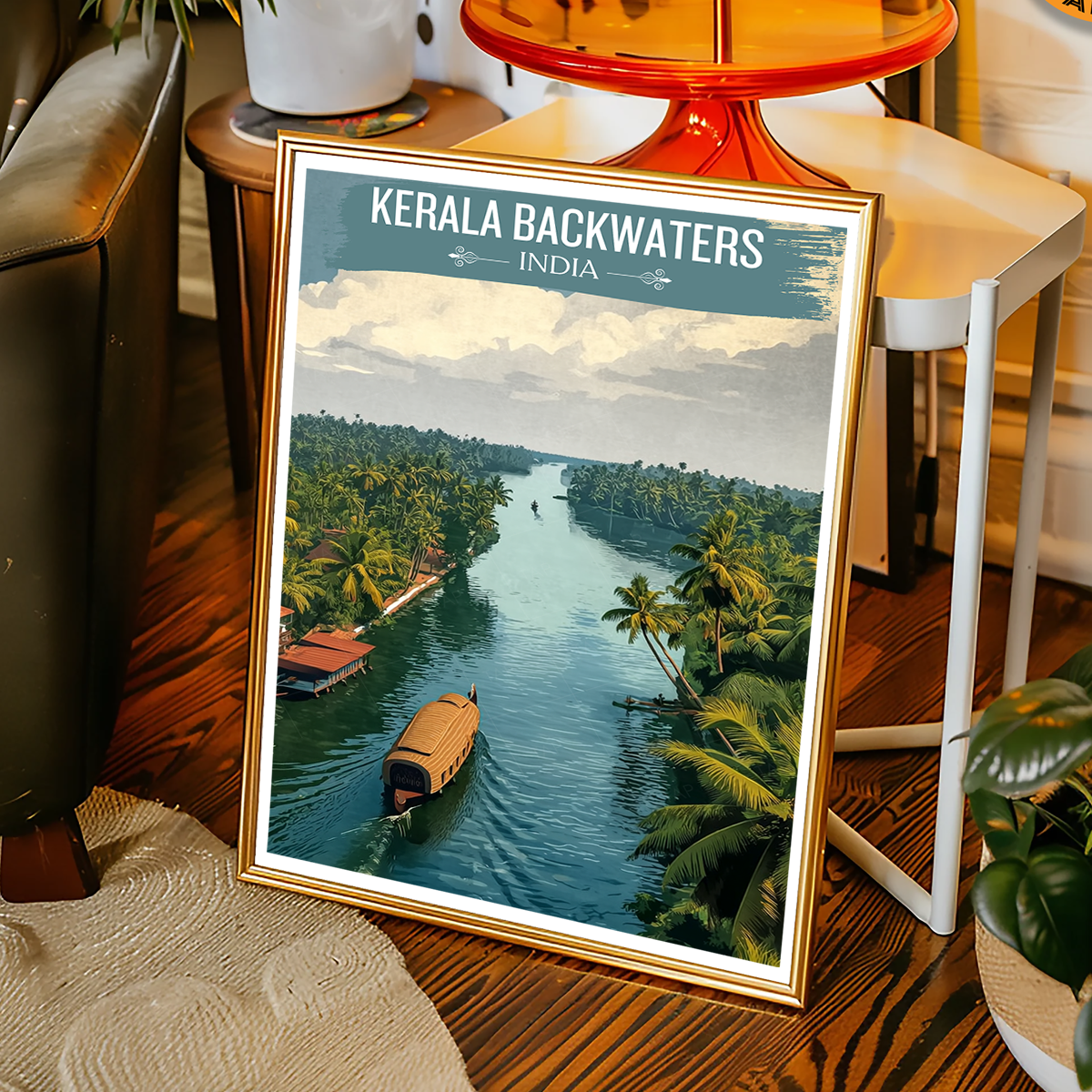 Kerala Backwaters - India - Travel Wall Art Print Poster - Art Print - Travel Art Poster