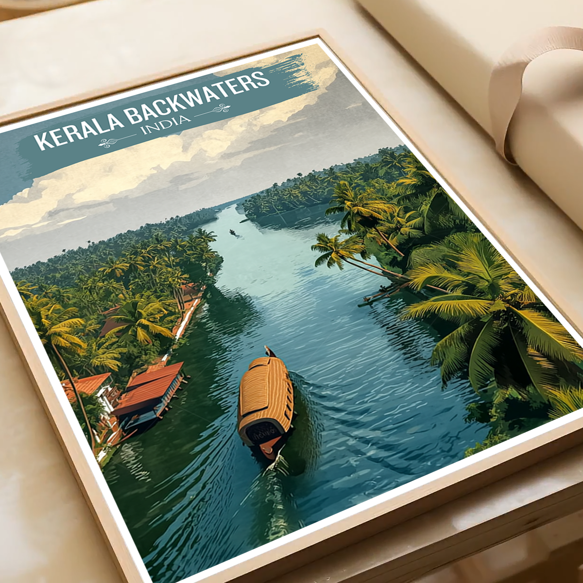 Kerala Backwaters - India - Travel Wall Art Print Poster - Art Print - Travel Art Poster