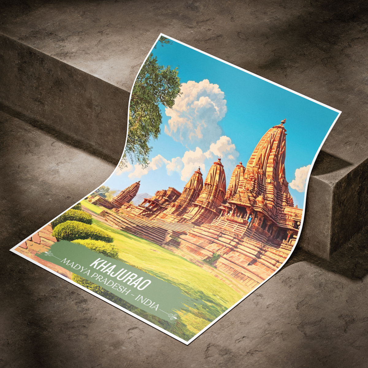 Khajurao - Madya Pradesh - Travel Wall Art Print Poster - Art Print - Travel Art Poster