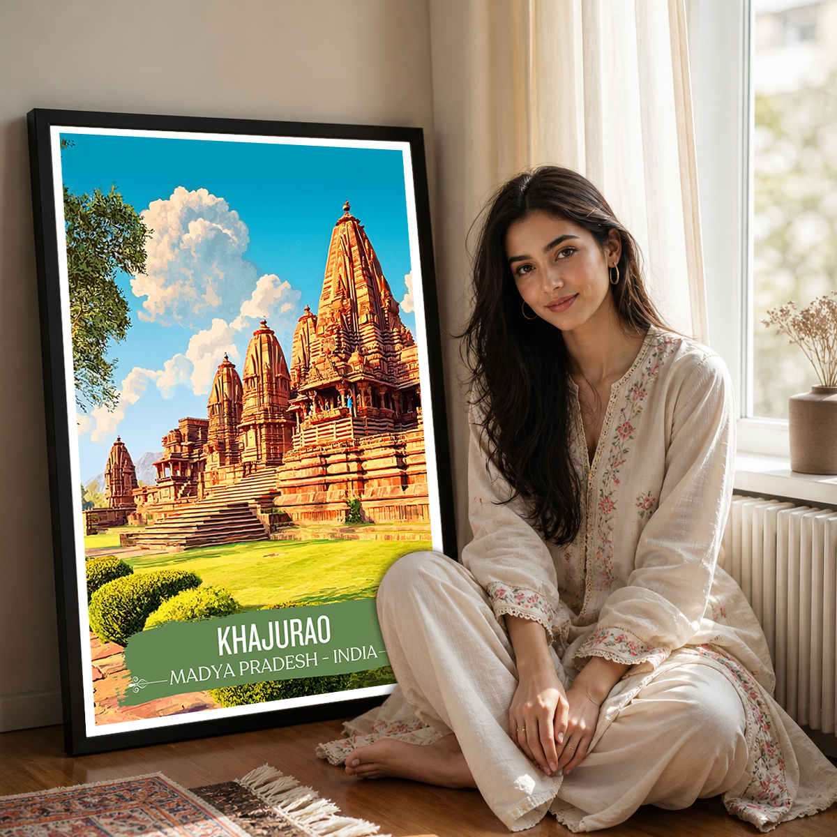 Khajurao - Madya Pradesh - Travel Wall Art Print Poster - Art Print - Travel Art Poster