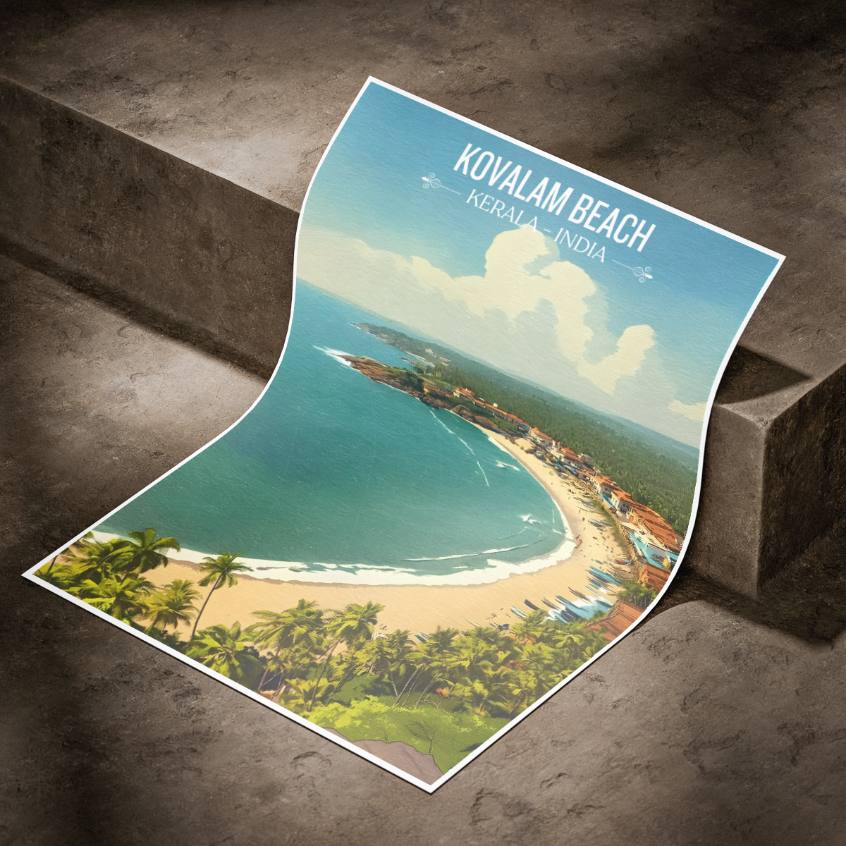 Kovalam Beach - Kerala - India - Travel Wall Art Print Poster - Art Print - Travel Art Poster