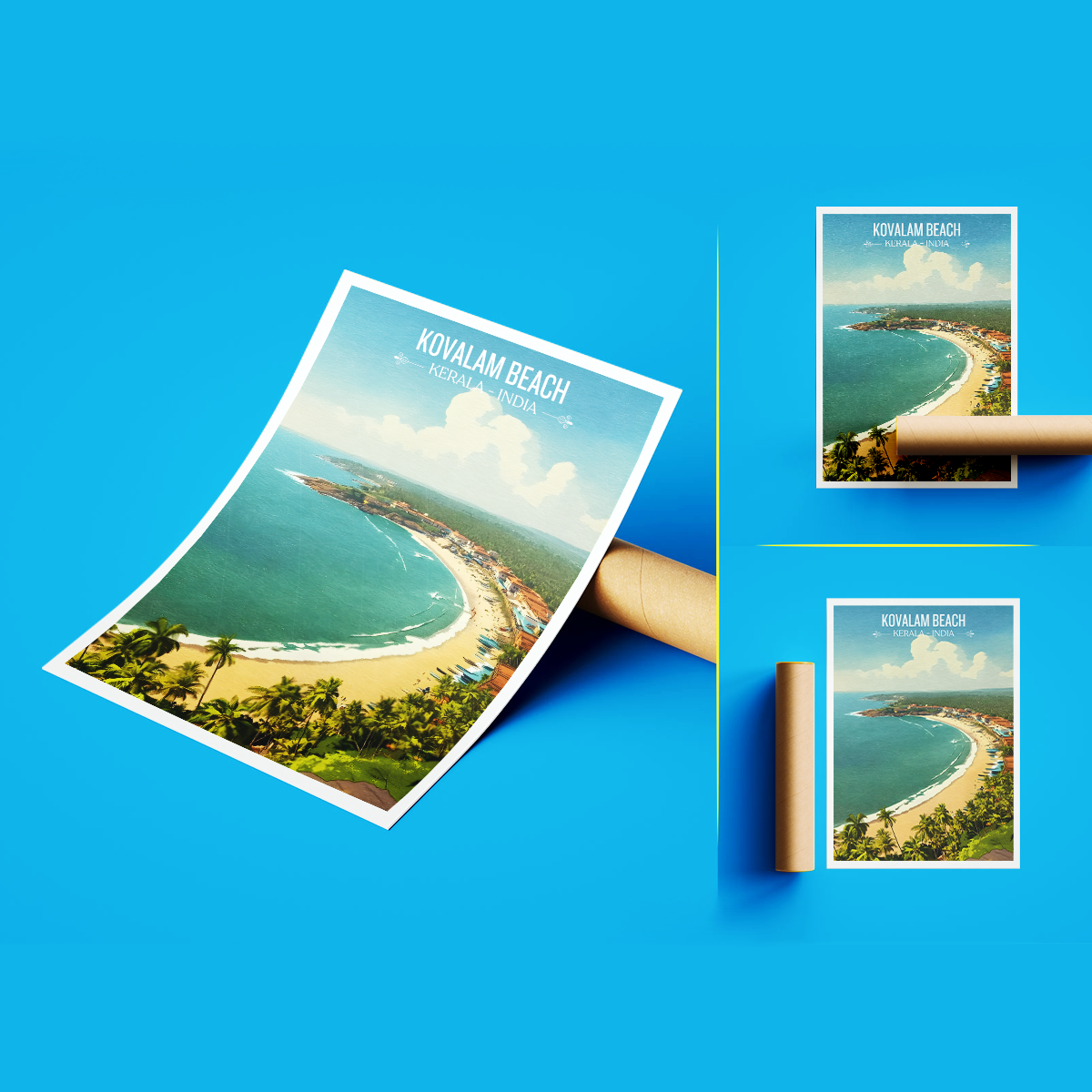 Kovalam Beach - Kerala - India - Travel Wall Art Print Poster - Art Print - Travel Art Poster