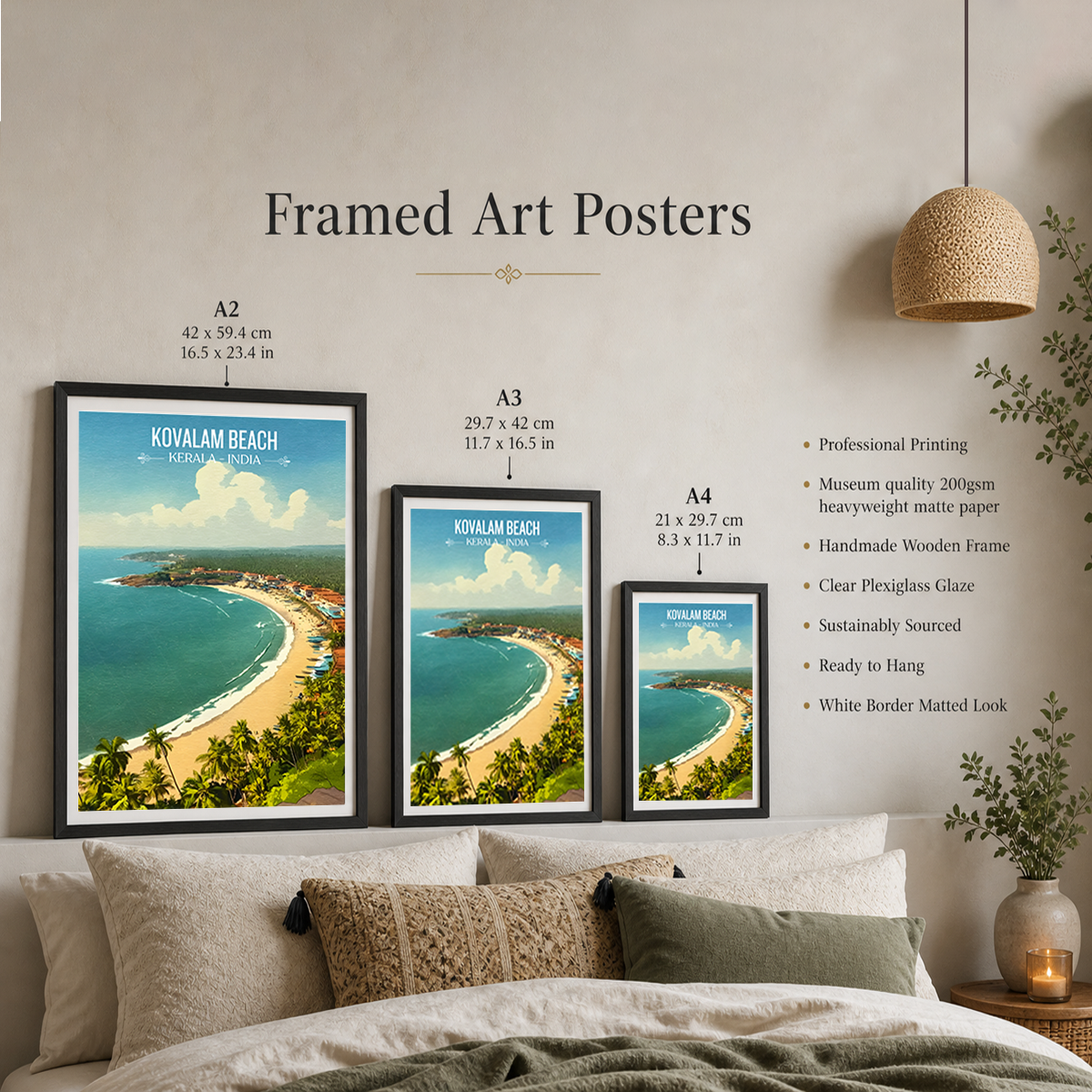 Kovalam Beach - Kerala - India - Travel Wall Art Print Poster - Art Print - Travel Art Poster