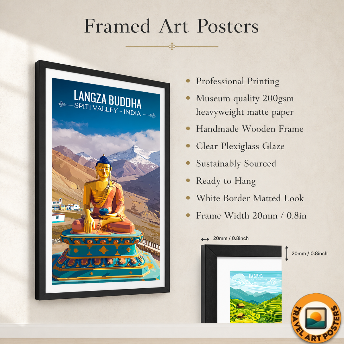 Langza Buddha - Spiti Valley - India - Travel Wall Art Print Poster - Art Print - Travel Art Poster