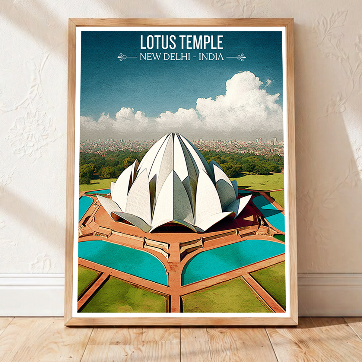 Lotus Temple - New Delhi - India - Travel Wall Art Print Poster - Art Print - Travel Art Poster