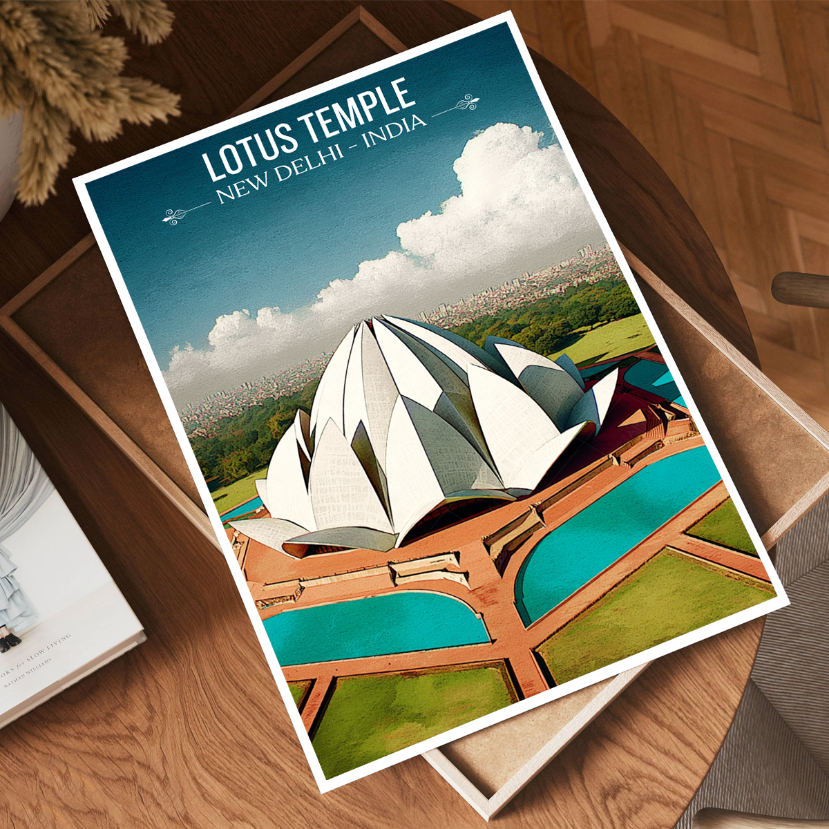 Lotus Temple - New Delhi - India - Travel Wall Art Print Poster - Art Print - Travel Art Poster