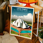 Lotus Temple - New Delhi - India - Travel Wall Art Print Poster - Art Print - Travel Art Poster