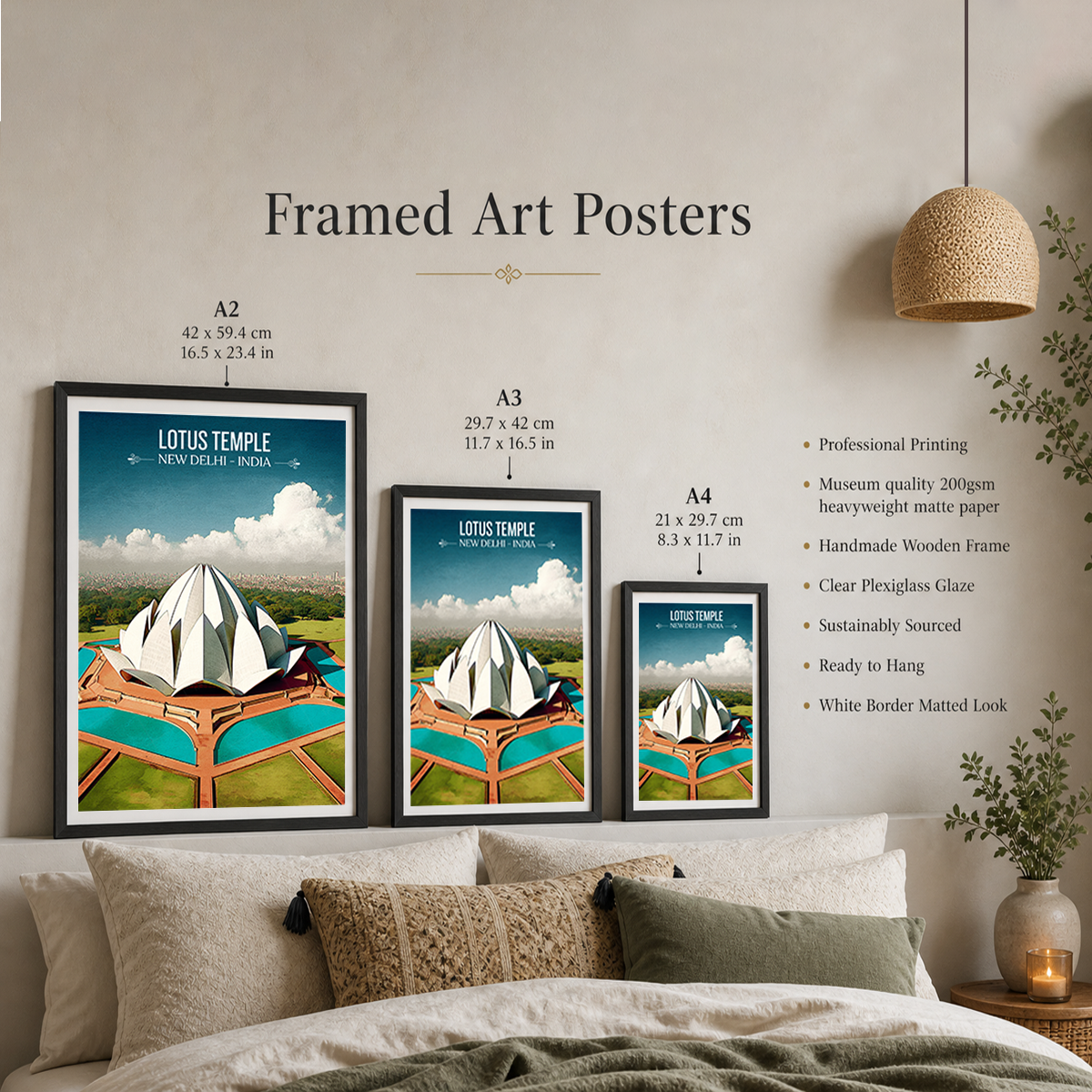 Lotus Temple - New Delhi - India - Travel Wall Art Print Poster - Art Print - Travel Art Poster