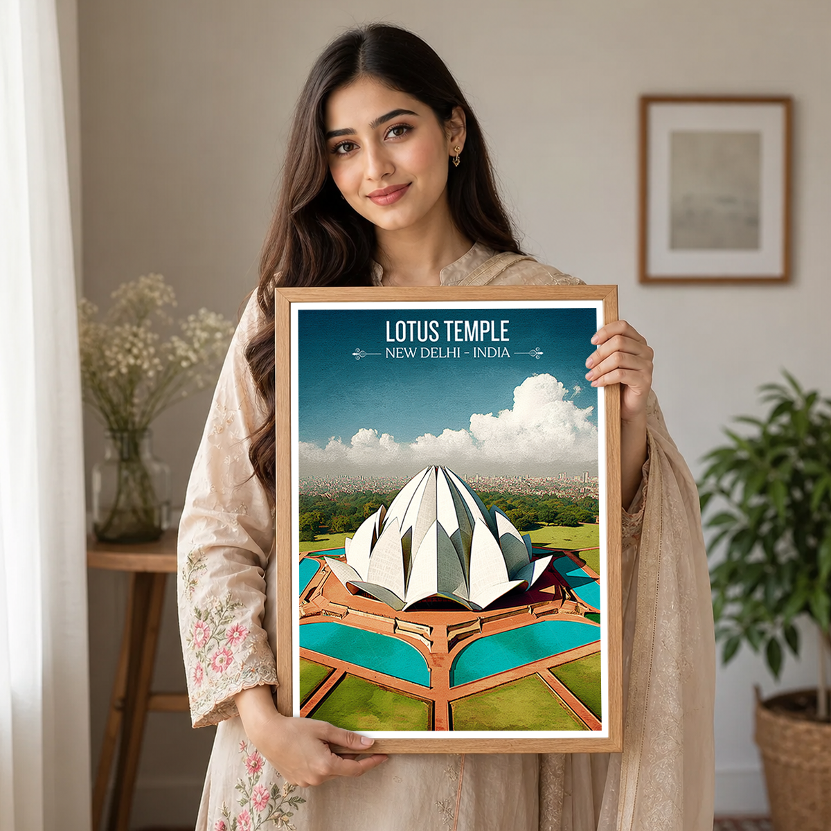 Lotus Temple - New Delhi - India - Travel Wall Art Print Poster - Art Print - Travel Art Poster