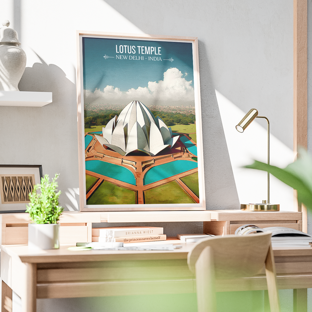Lotus Temple - New Delhi - India - Travel Wall Art Print Poster - Art Print - Travel Art Poster