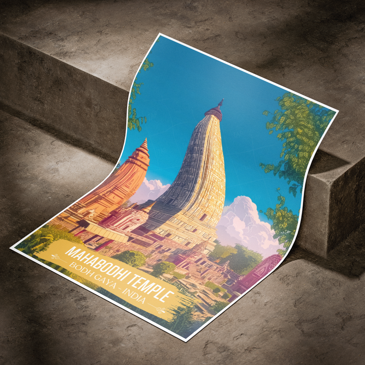 Mahabodhi Temple - Bodh Gaya - India - Travel Wall Art Print Poster - Art Print - Travel Art Poster