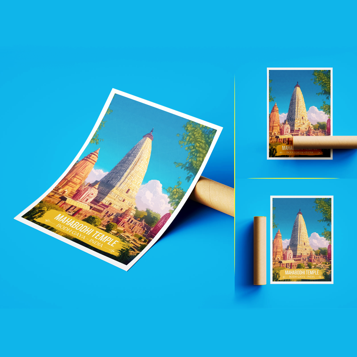 Mahabodhi Temple - Bodh Gaya - India - Travel Wall Art Print Poster - Art Print - Travel Art Poster