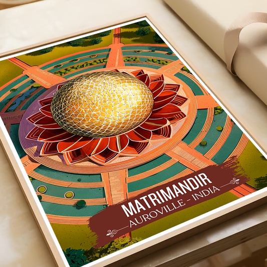 Matrimandir - Auroville - India - Travel Wall Art Print Poster - Art Print - Travel Art Poster