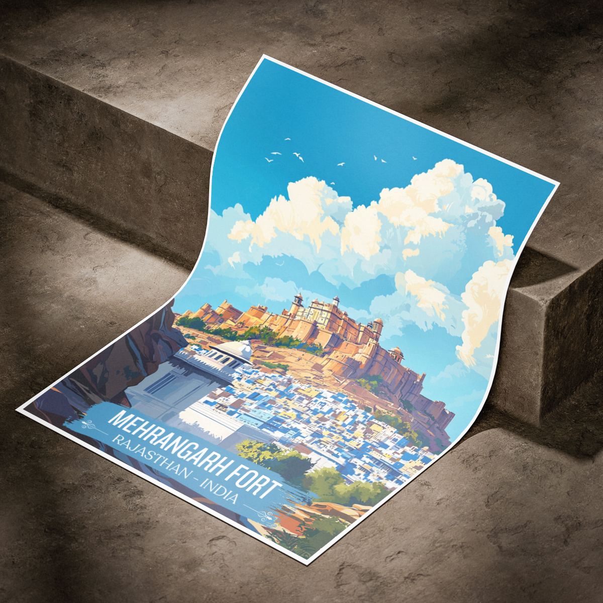Mehrangarh Fort - Rajasthan - India - Travel Wall Art Print Poster - Art Print - Travel Art Poster