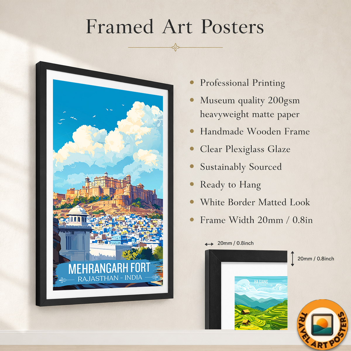 Mehrangarh Fort - Rajasthan - India - Travel Wall Art Print Poster - Art Print - Travel Art Poster
