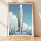 Namaste Tower - Mumbai - India - Travel Wall Art Print Poster - Art Print - Travel Art Poster