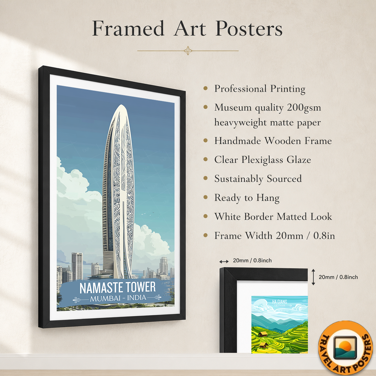 Namaste Tower - Mumbai - India - Travel Wall Art Print Poster - Art Print - Travel Art Poster