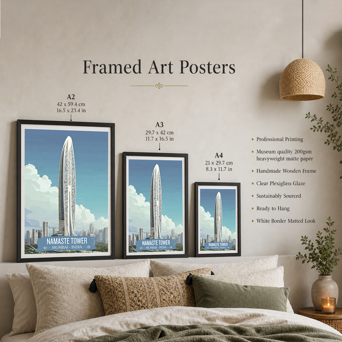Namaste Tower - Mumbai - India - Travel Wall Art Print Poster - Art Print - Travel Art Poster