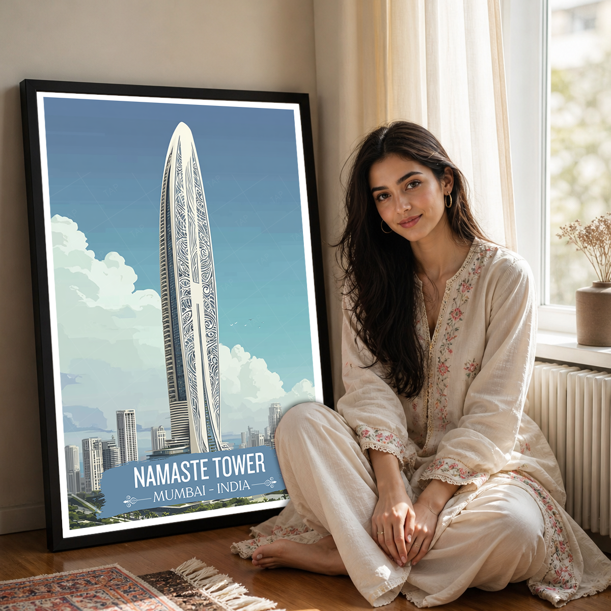 Namaste Tower - Mumbai - India - Travel Wall Art Print Poster - Art Print - Travel Art Poster