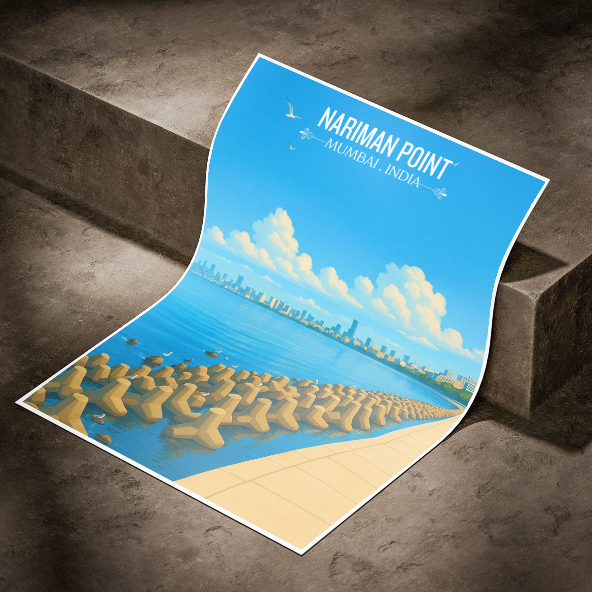 Naiman Point - Mumbai - India - Travel Wall Art Print Poster - Art Print - Travel Art Poster