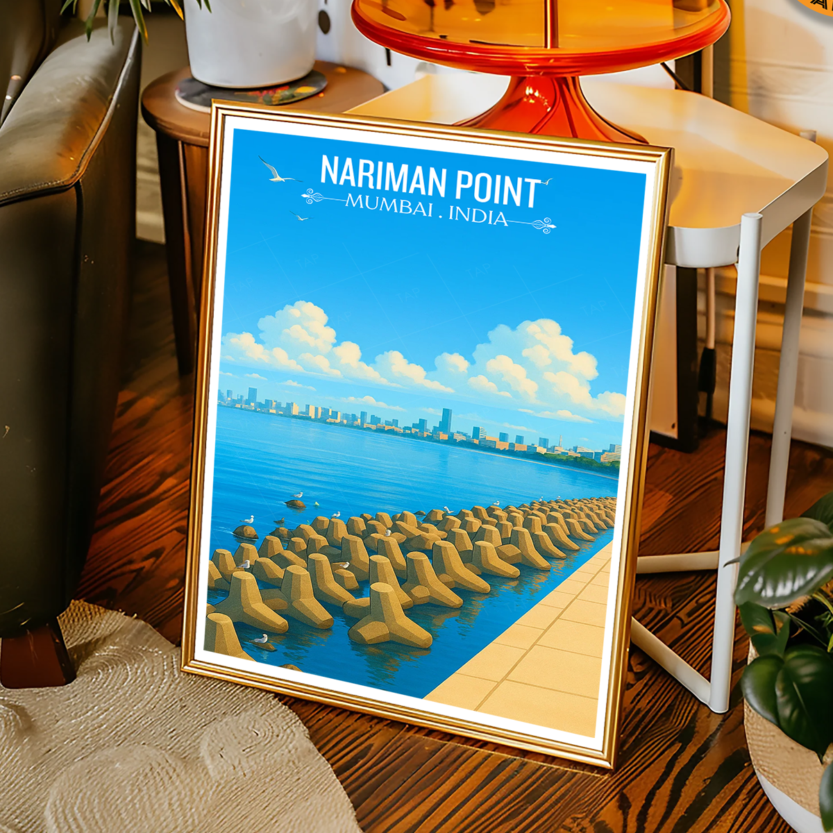 Naiman Point - Mumbai - India - Travel Wall Art Print Poster - Art Print - Travel Art Poster