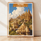 Palitana - Gujarat - India - Travel Wall Art Print Poster - Art Print - Travel Art Poster