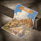 Palitana - Gujarat - India - Travel Wall Art Print Poster - Art Print - Travel Art Poster