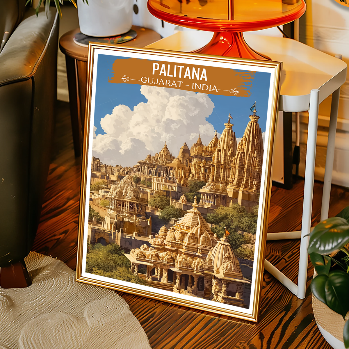 Palitana - Gujarat - India - Travel Wall Art Print Poster - Art Print - Travel Art Poster