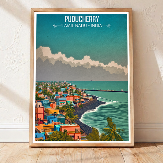 Puducherry - Tamil Nadu - India - Travel Wall Art Print Poster - Art Print - Travel Art Poster