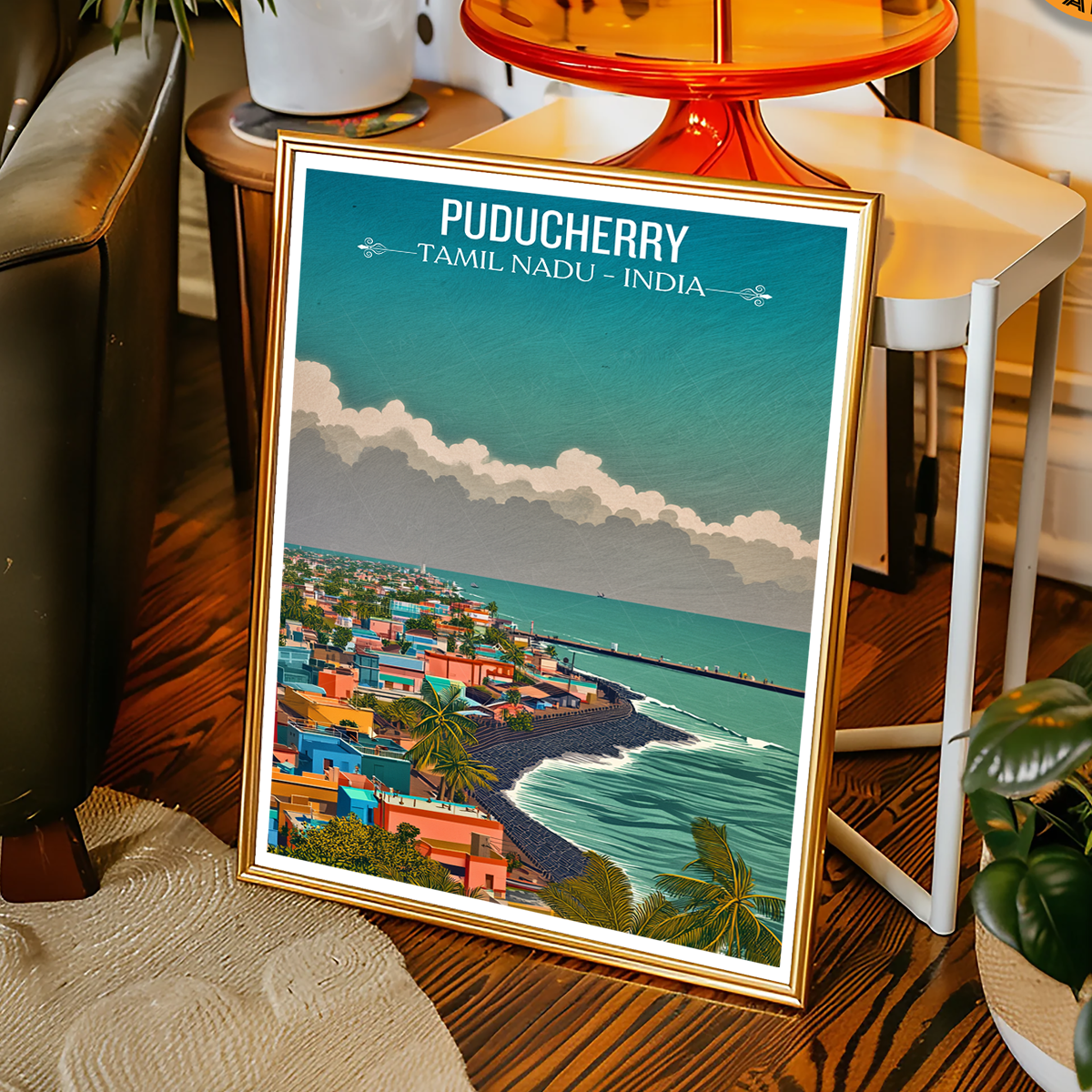 Puducherry - Tamil Nadu - India - Travel Wall Art Print Poster - Art Print - Travel Art Poster