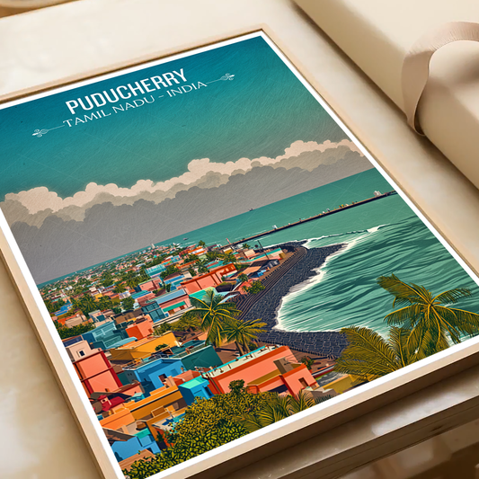 Puducherry - Tamil Nadu - India - Travel Wall Art Print Poster - Art Print - Travel Art Poster