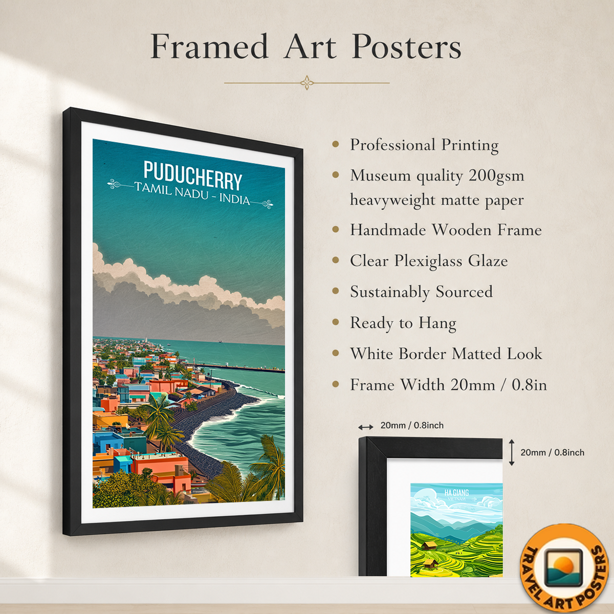Puducherry - Tamil Nadu - India - Travel Wall Art Print Poster - Art Print - Travel Art Poster