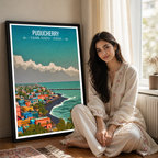 Puducherry - Tamil Nadu - India - Travel Wall Art Print Poster - Art Print - Travel Art Poster