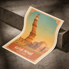 Qutub Minar - Delhi - India - Travel Wall Art Print Poster - Art Print - Travel Art Poster