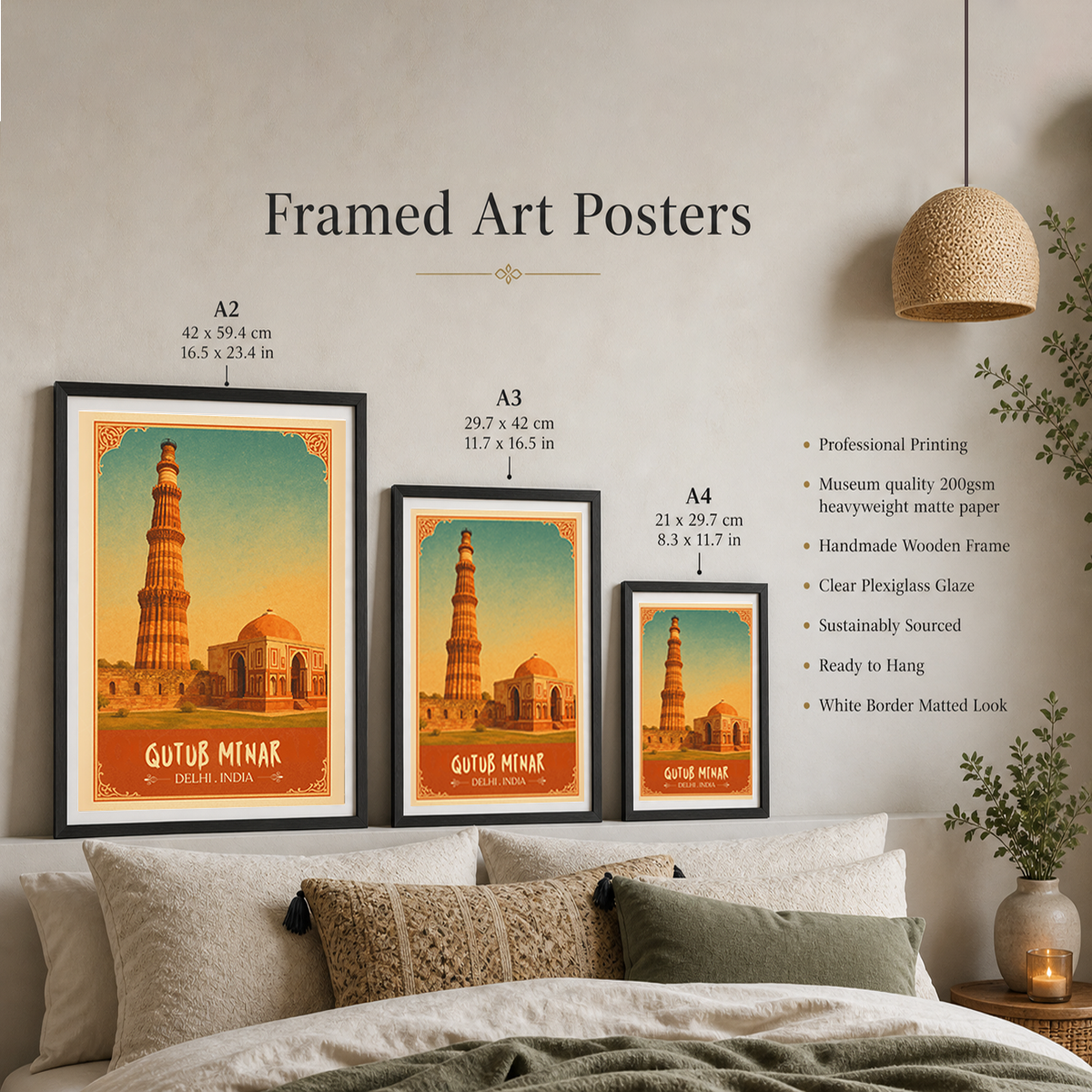 Qutub Minar - Delhi - India - Travel Wall Art Print Poster - Art Print - Travel Art Poster